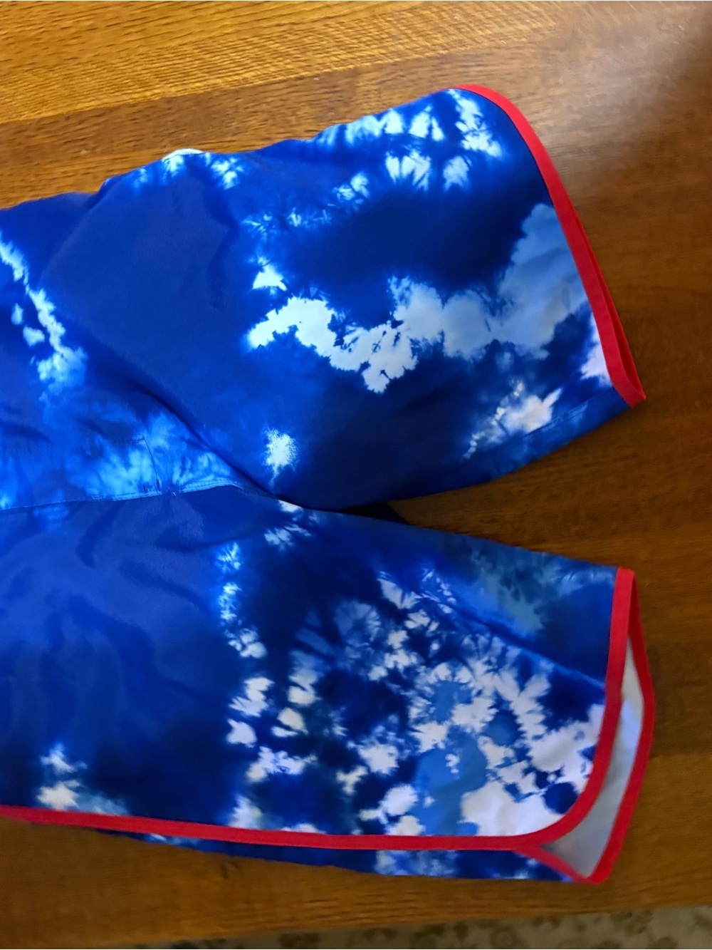 Blue Tie-Dye Swim Shorts with Red Trim 2 pairs